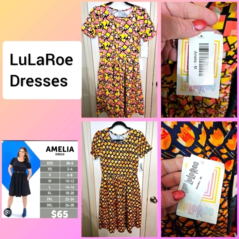 #338 Lularoe Ameila Dresses Size: Medium Various Colors
